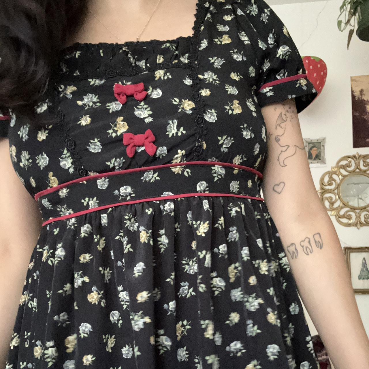 Ank rouge black floral dress!! So cute. Has some... - Depop