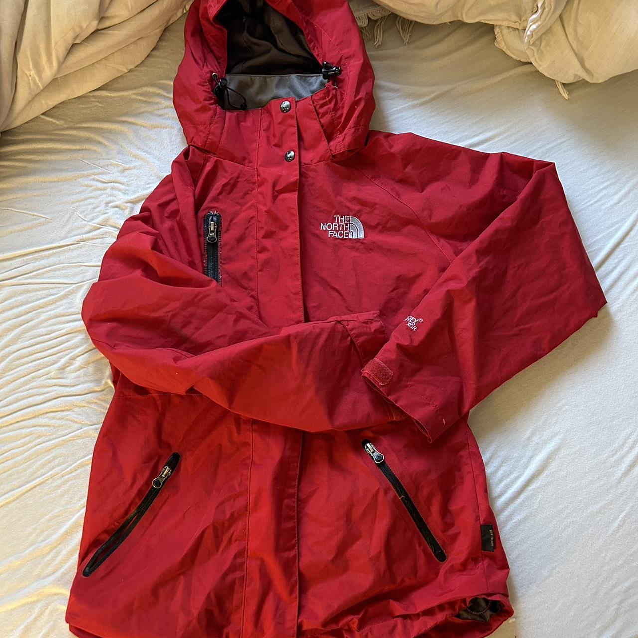 Summit series bright red north face rain jacket.... Depop