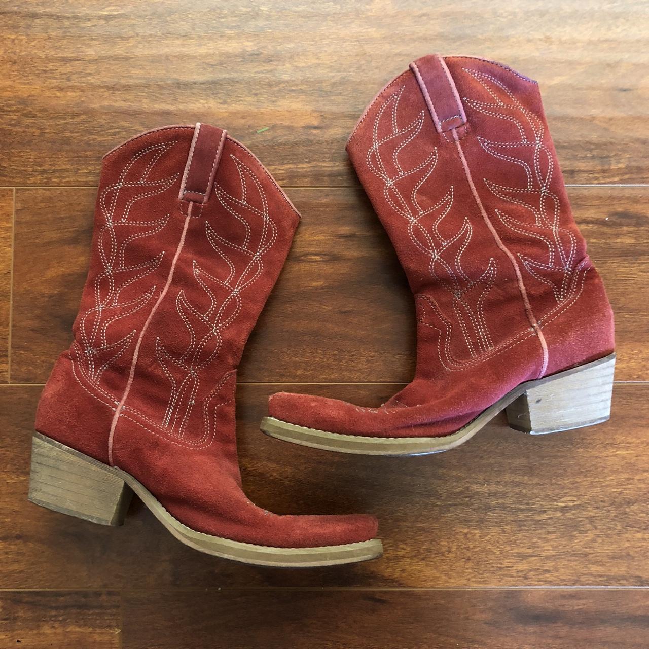 beautiful red & brown rocket dog cowgirl boots size... Depop