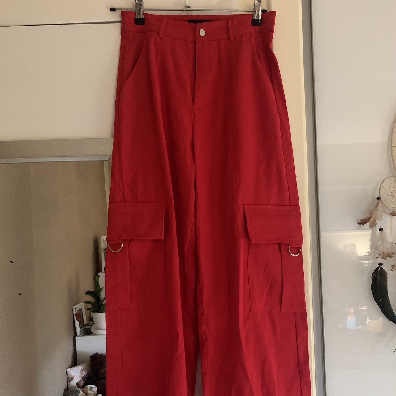 Pretty little thing red best sale cargo pants