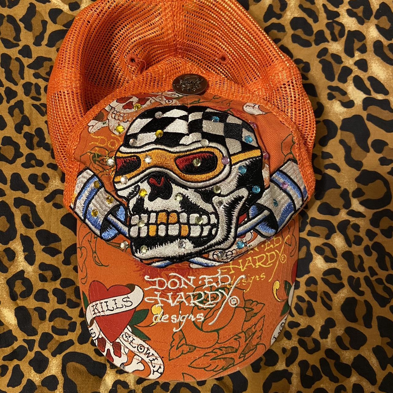 Graphic bedazzled Ed hardy... - Depop