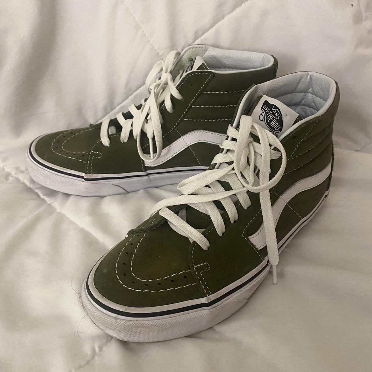 High Top Forest Green Vans Women’s 8 Mens 6 1/2... - Depop