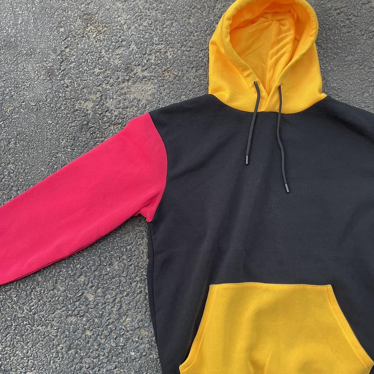 Men’s Black and Yellow Hoodie | Depop