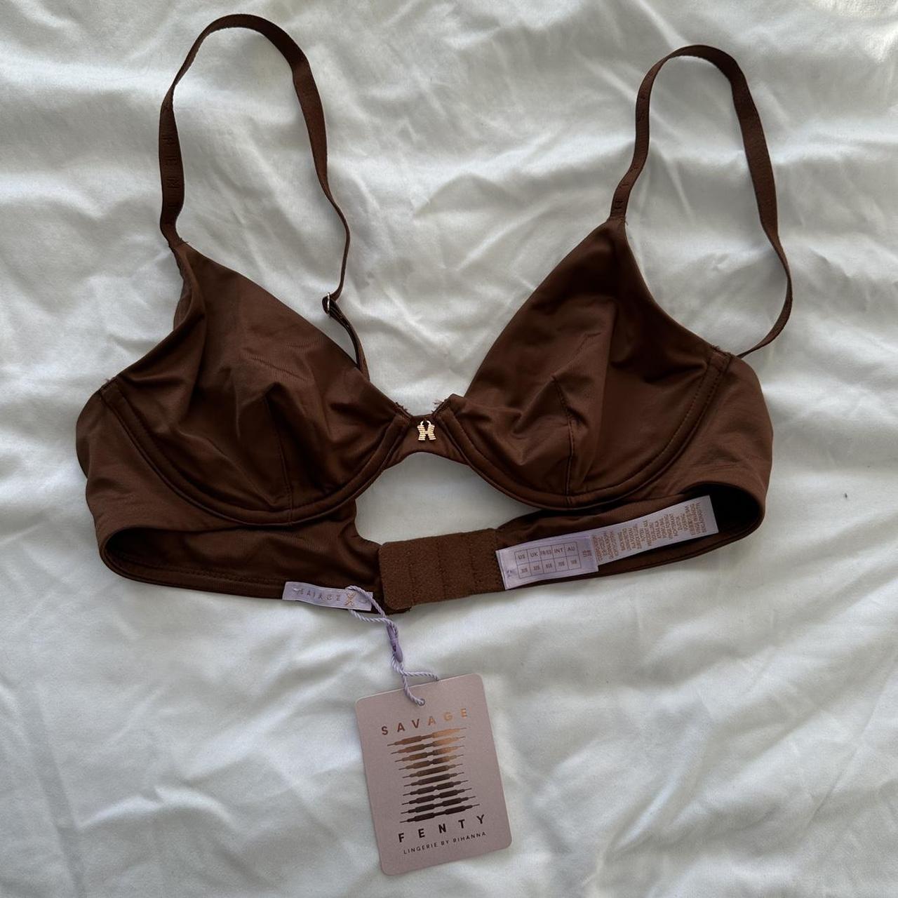 Savage X Fenty Women's Brown Bra | Depop