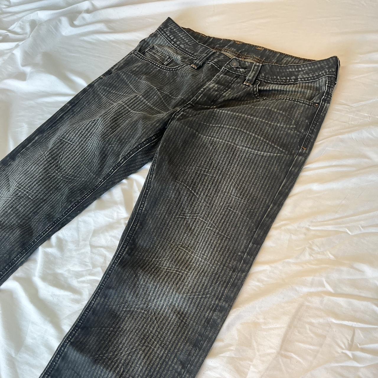 Y2K Buffalo Waxed Pinstripe Jeans Size 31x30 Very... - Depop