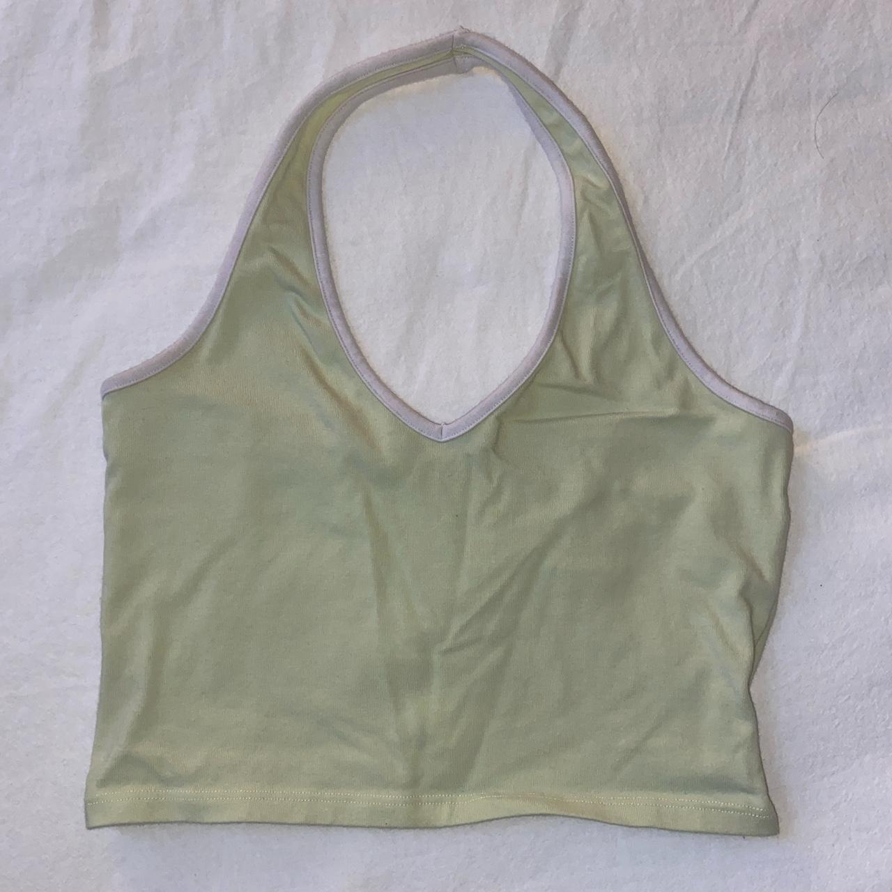 brandy melville green and white halter top. pls use