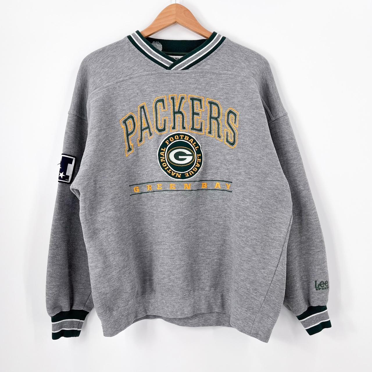 Green Bay Packers Lee NFL Sweatshirt - Medium Grey Cotton Blend – Cerqular