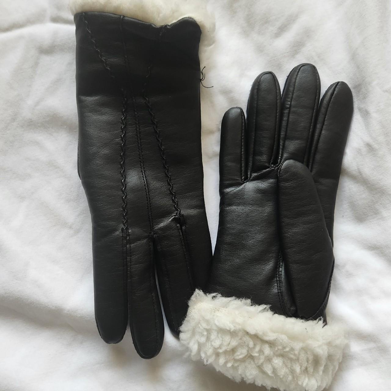 Black faux leather gloves. Perfect for fall and... - Depop