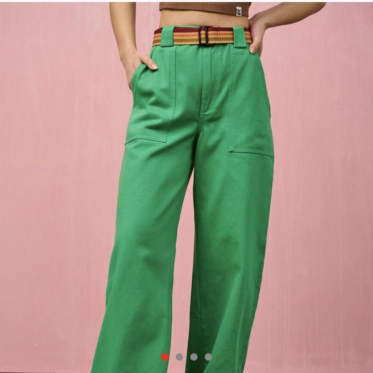Delores Wide Leg Jeans: ORGANIC TWILL - Kelly Green – Lucy & Yak