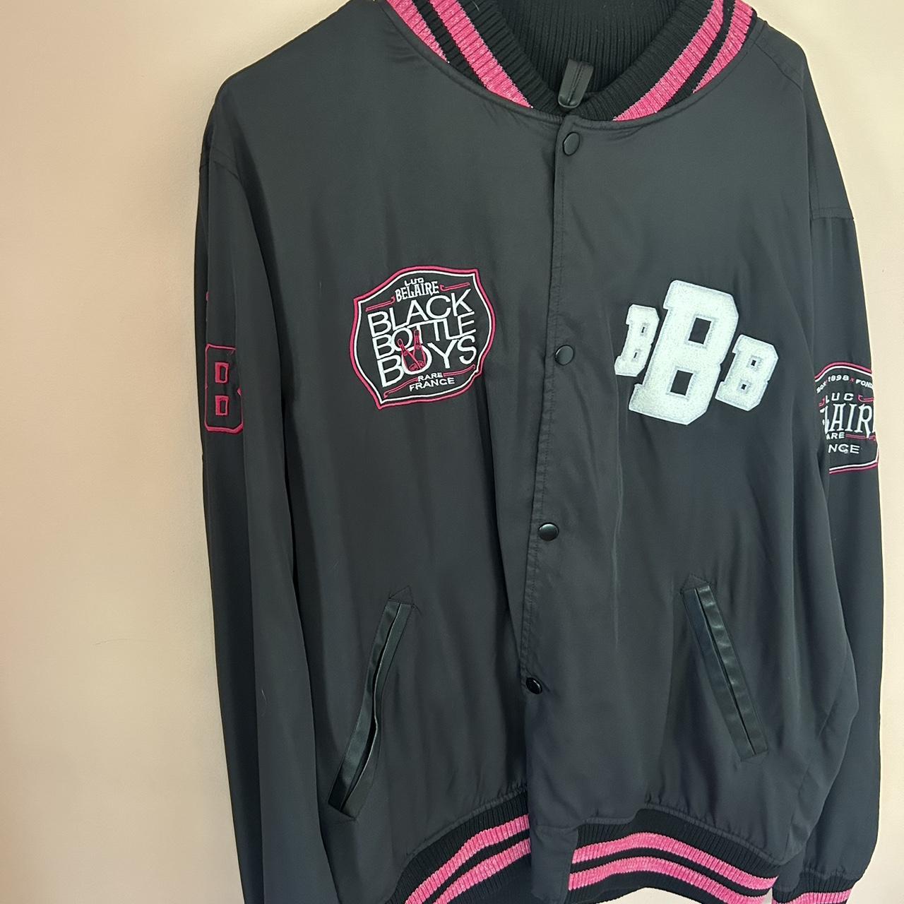 Black and pink bomber jacket vintage streetwear