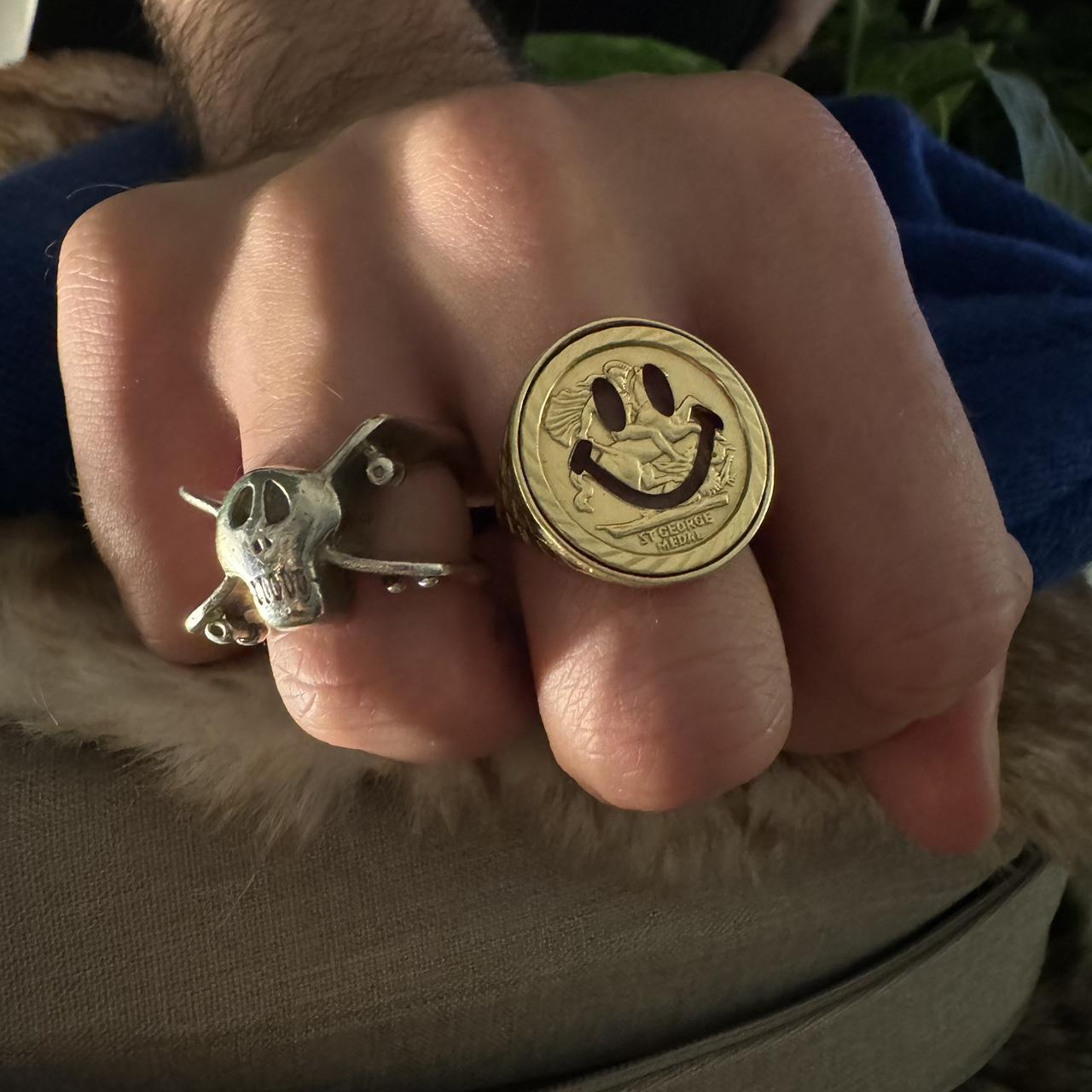 Vintage Stussy silver skull ring, Add a dose of