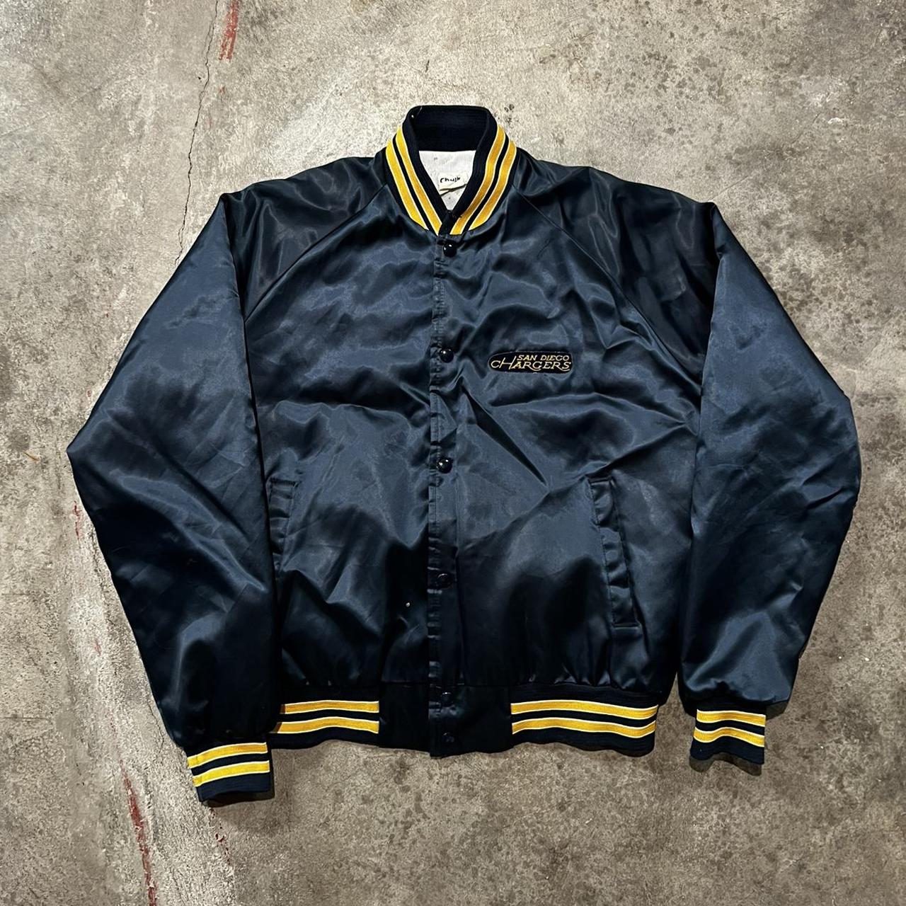 Chalk Line Men's Navy and Yellow Jacket | Depop