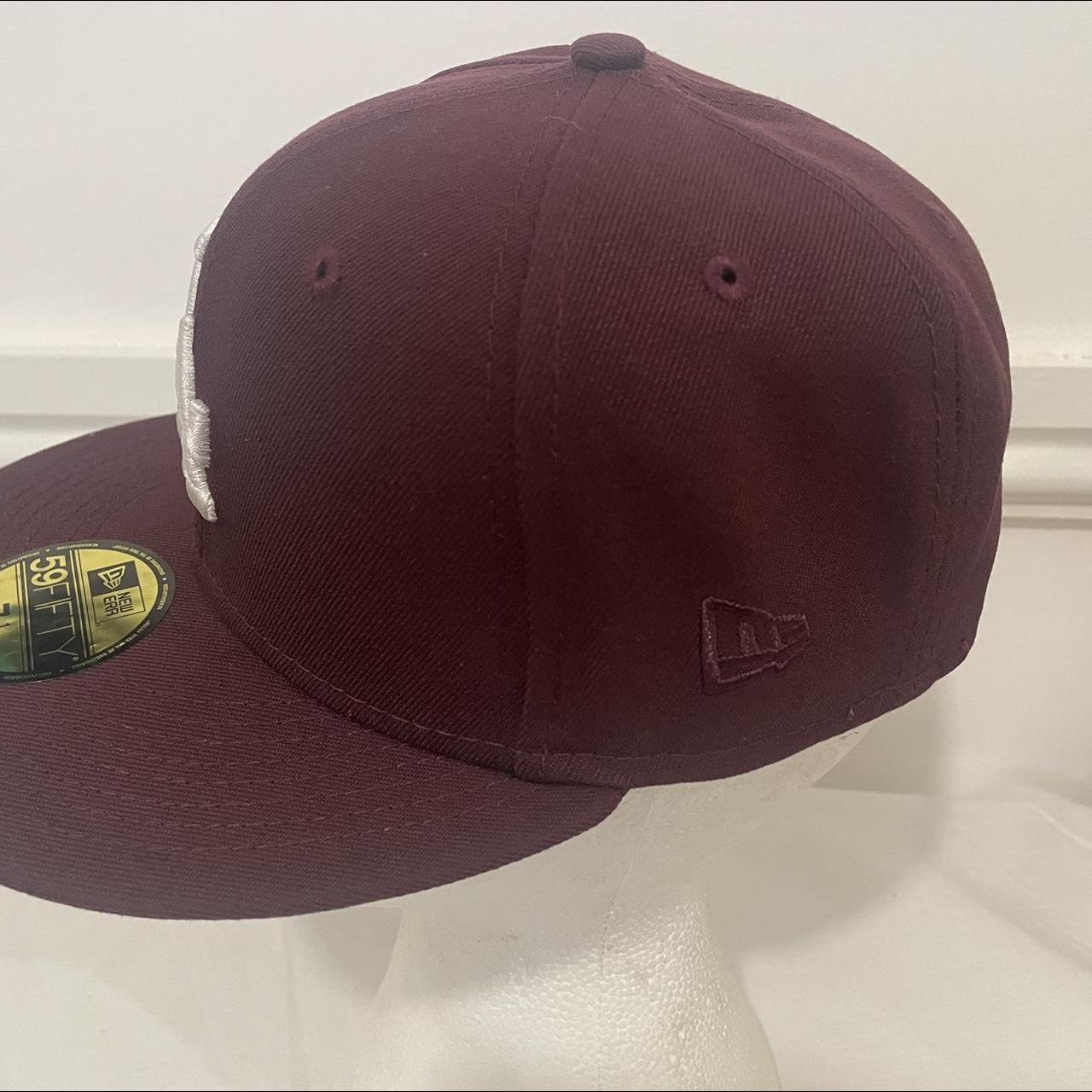 LA Dodgers Side Patch Maroon 59FIFTY Fitted Cap, 7... - Depop