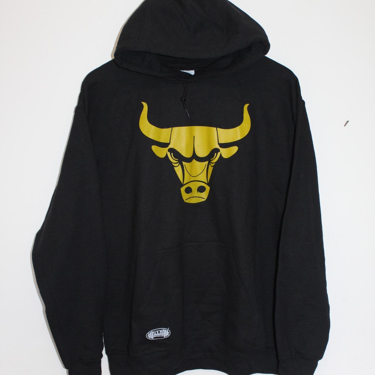 Men’s Black and Yellow Hoodie | Depop