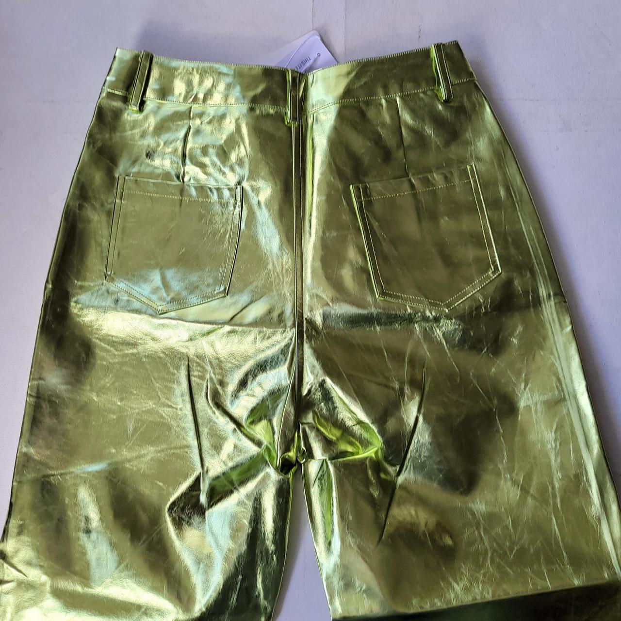 Amy Lynn Amylynn Lupe Mint Green Metallic Trousers Depop