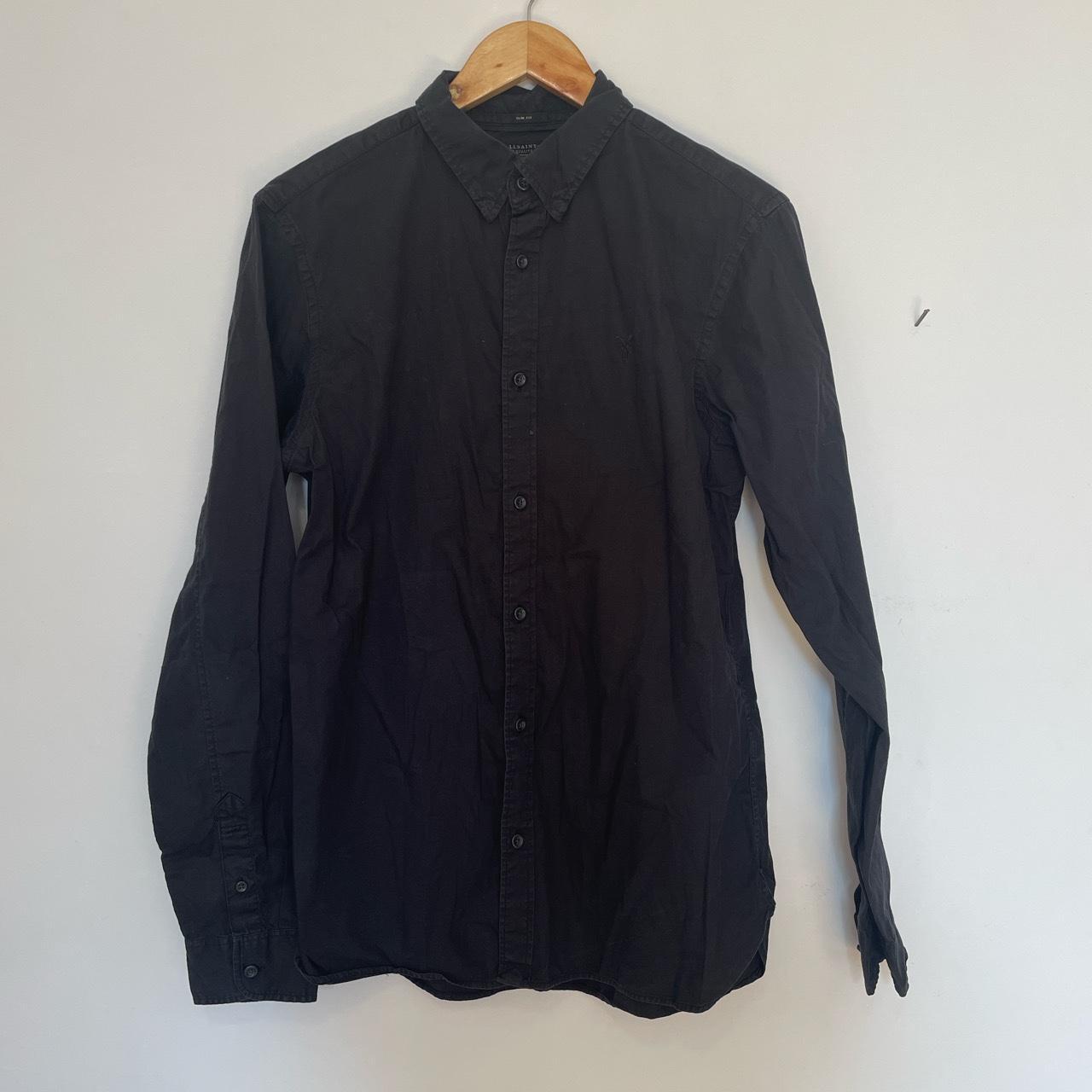 Black AllSaints Redondo Long Sleeve Button-Up Slim... - Depop