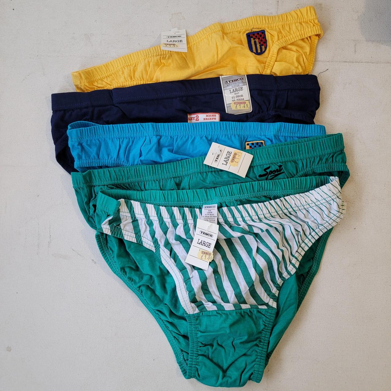 5 pairs of mens vintage briefs from Tesco. size... Depop