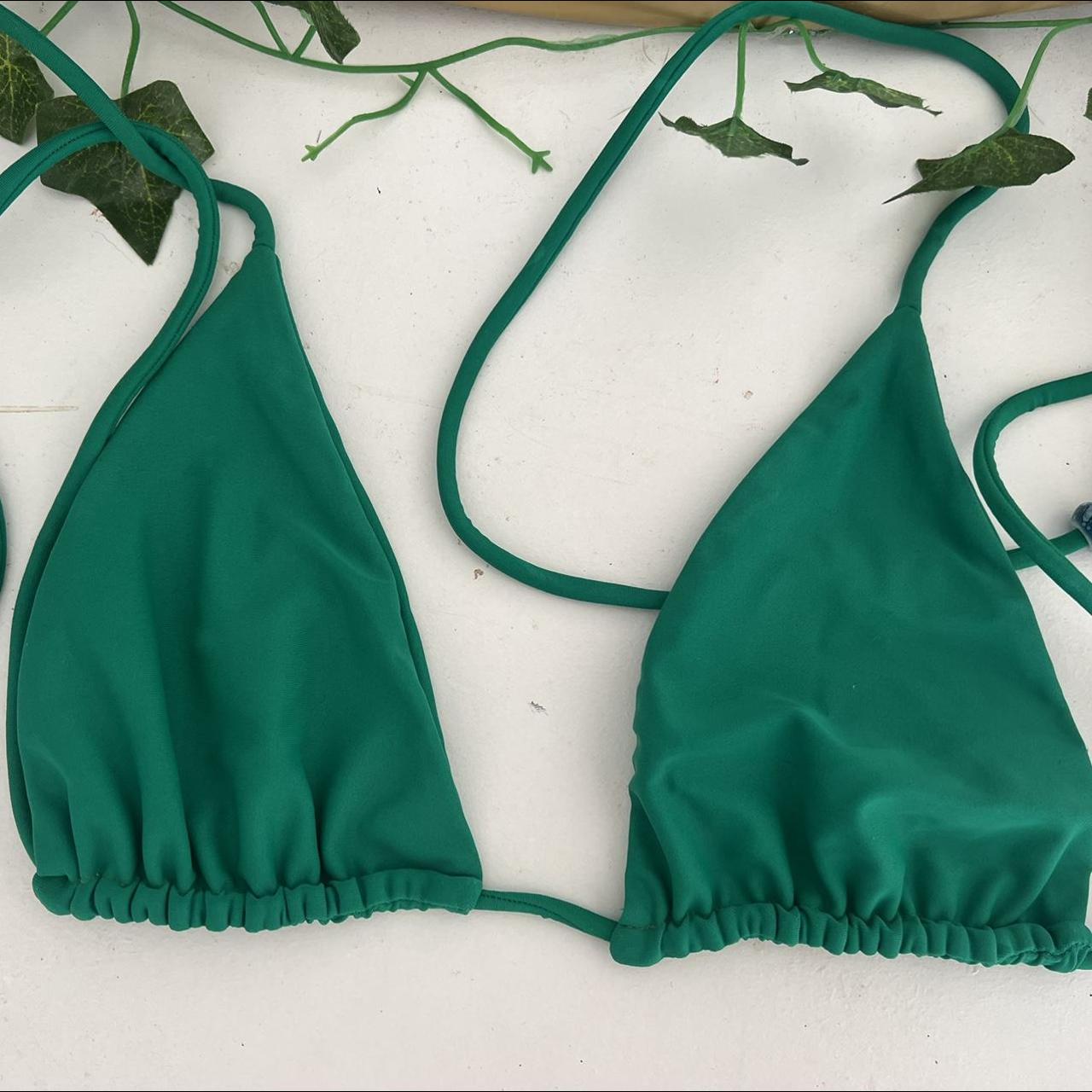 Bamba Swim Green suit Top is size M Bottom size... Depop