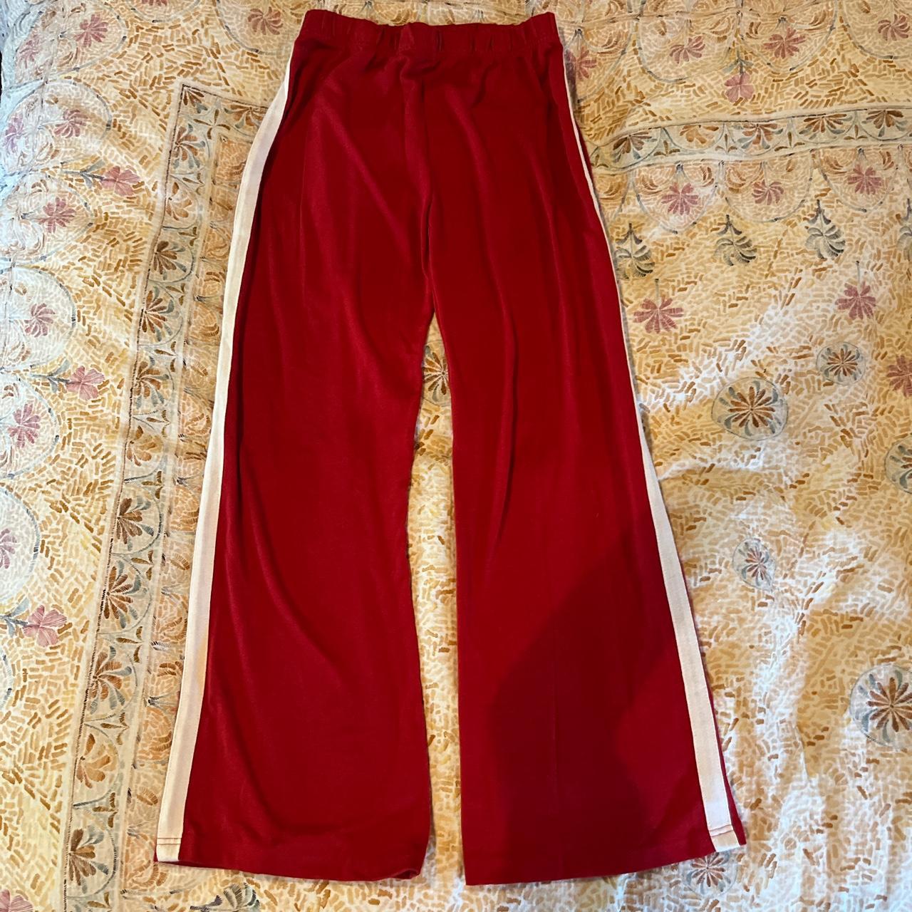 Red wide leg sweatpants from BRANDY MELVILLE. Cute... - Depop