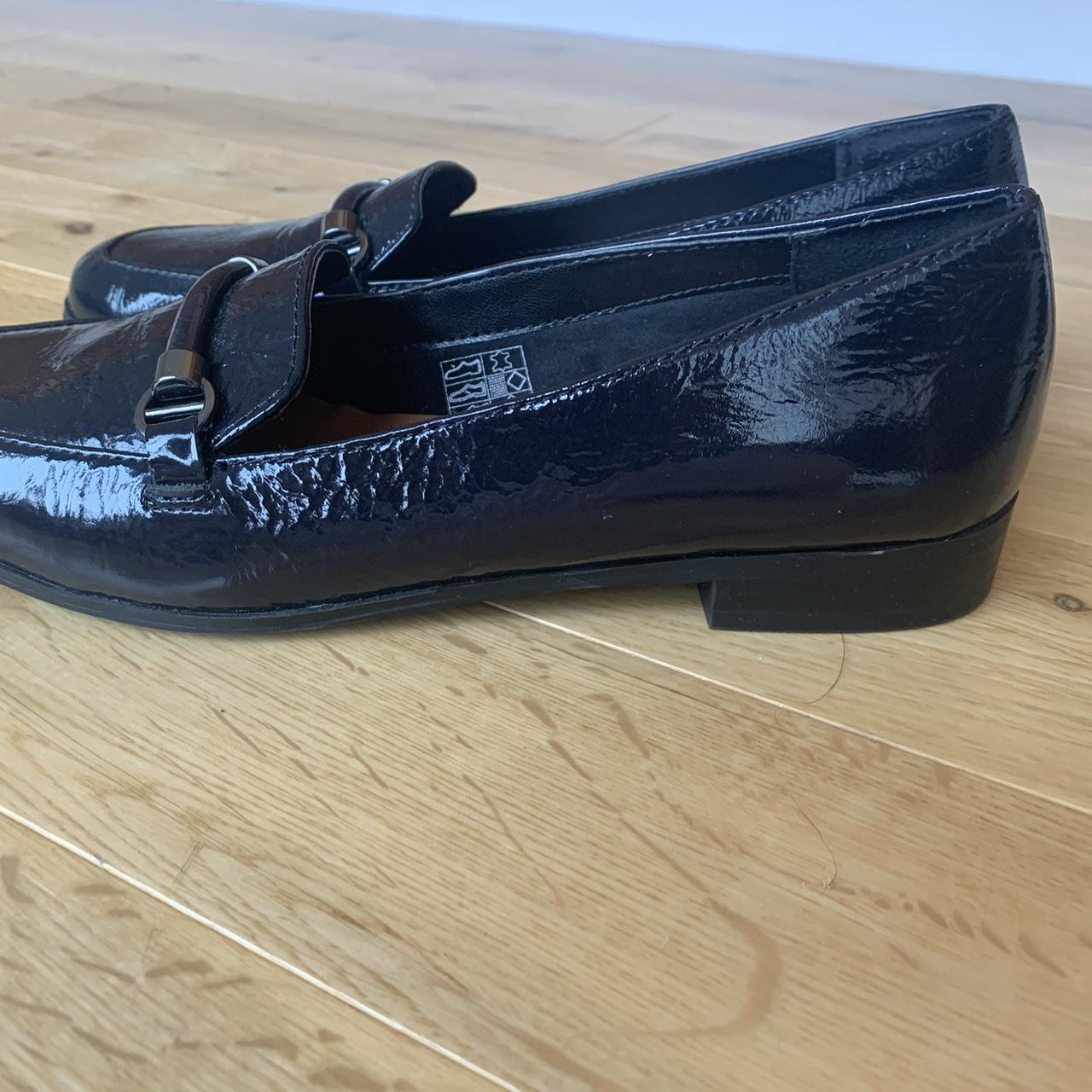 Navy Blue Patent Marks and Spencer Loafers Depop