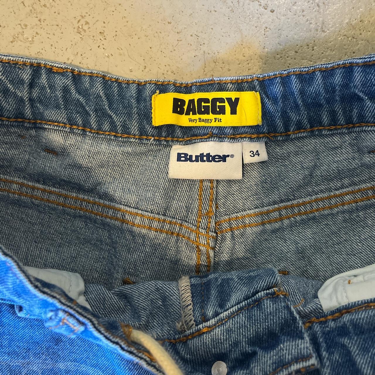 BUTTER goods baggy fit jeans barbed wire graphic.... Depop