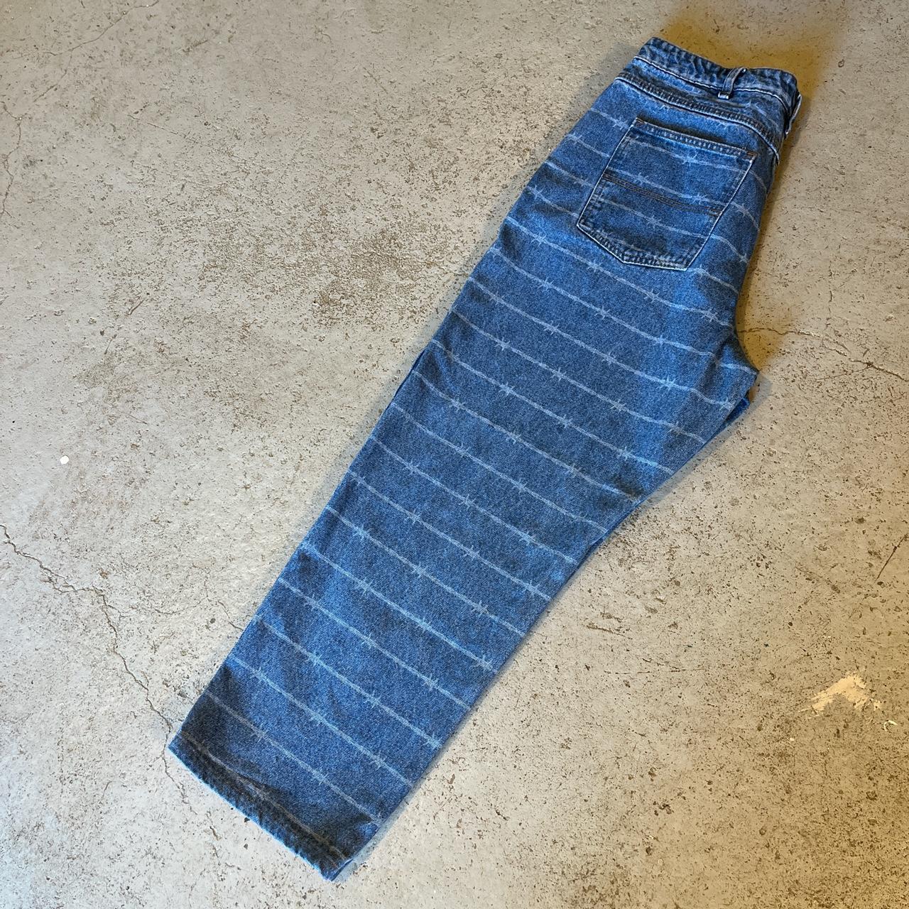 BUTTER goods baggy fit jeans barbed wire graphic.... Depop