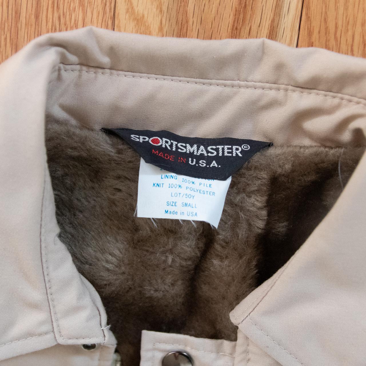 Vintage Made In USA Sportsmaster Fur Lined Beige... - Depop