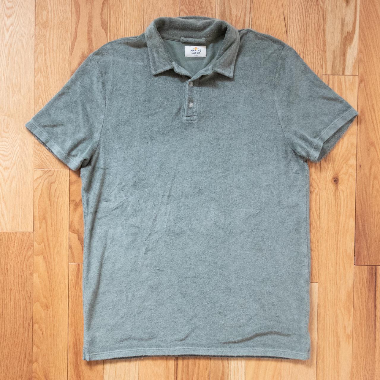 Marine Layer Men's Green Polo-shirts | Depop