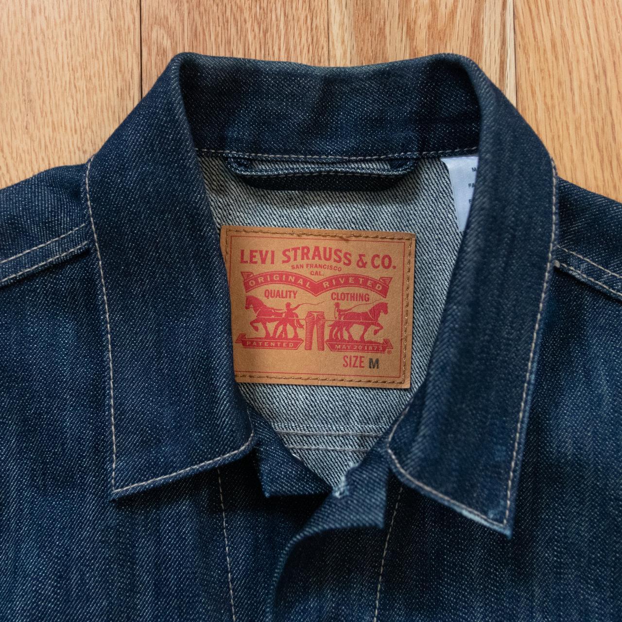 Levis Mens Classic Regular Fit Dark Blue Denim... - Depop