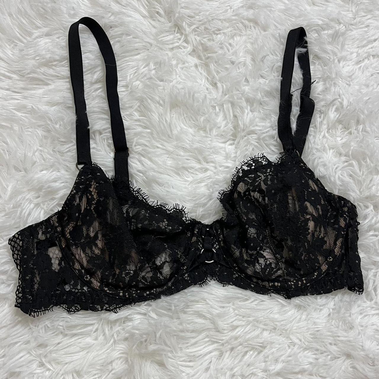 Black Lace Victoria Secret Bra Vintage Size 34b Depop