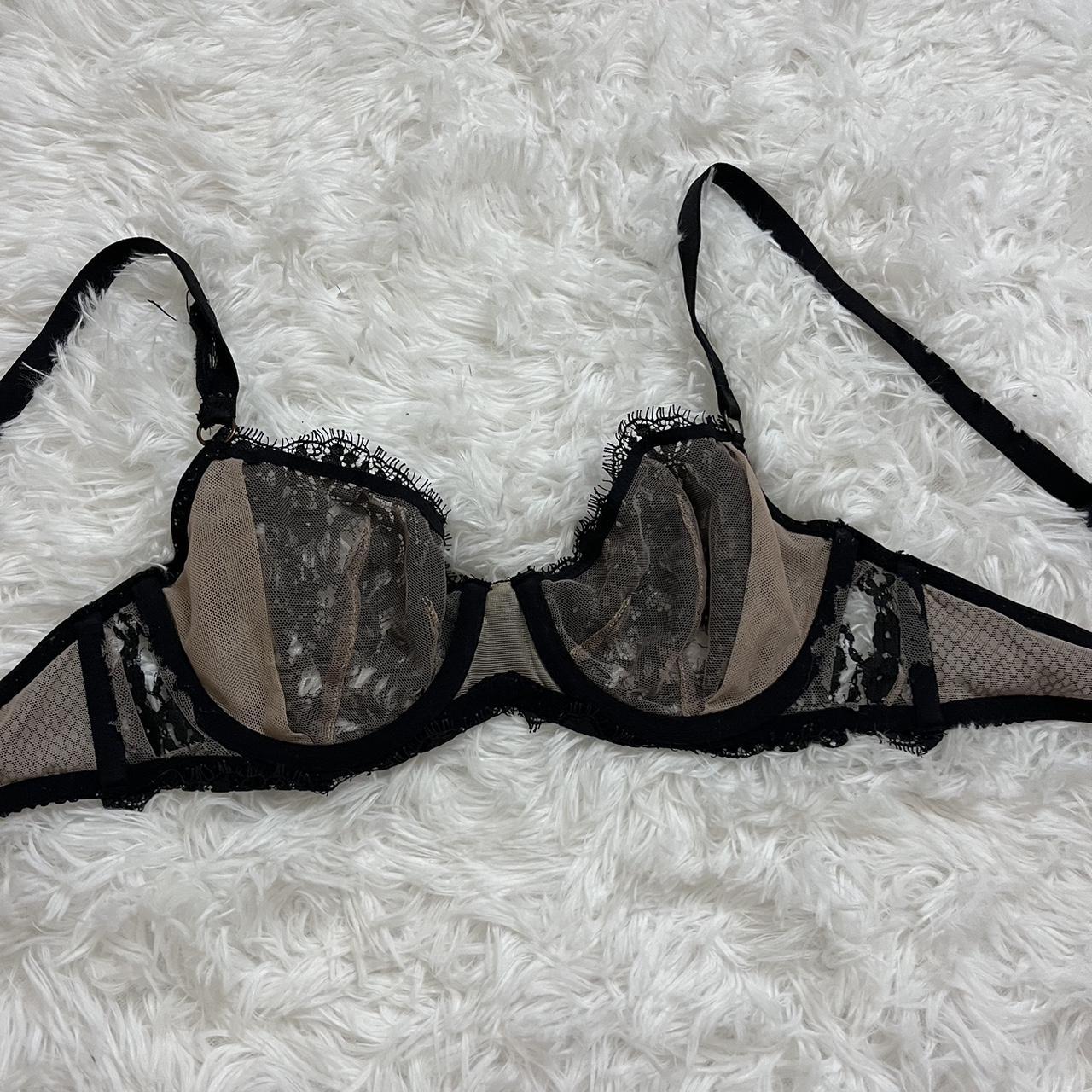 Black Lace Victoria Secret Bra Vintage Size 34b Depop