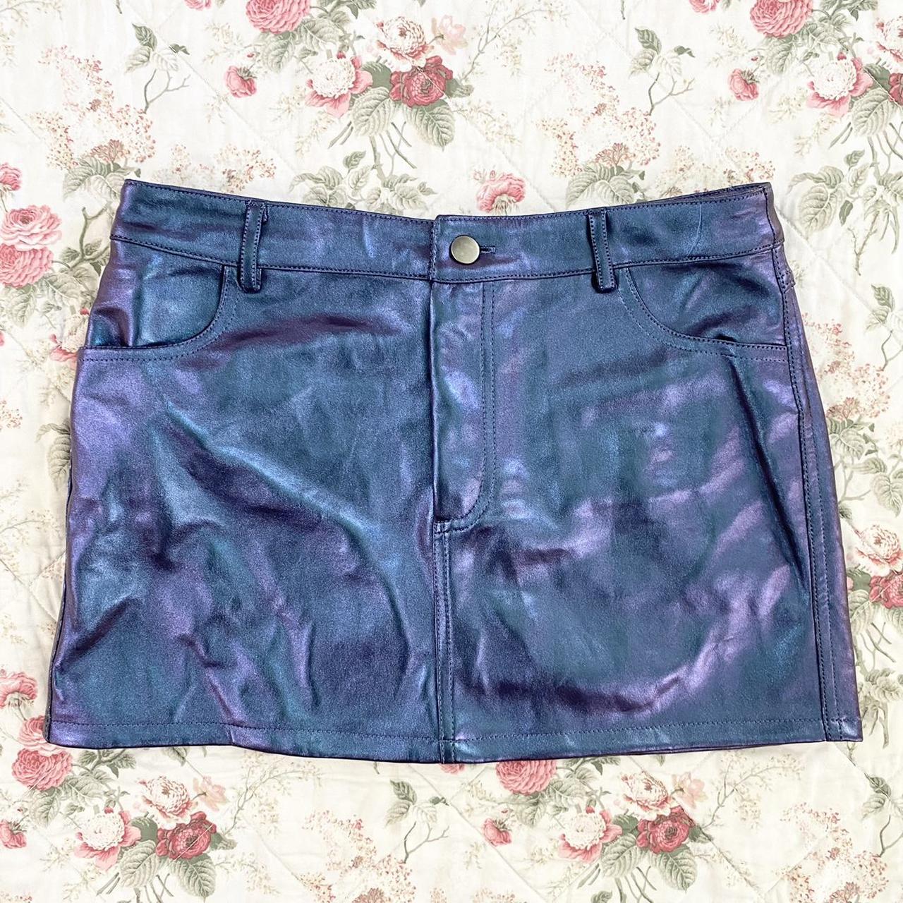 Shiny blue and purple metallic skirt BNWT tagged. Depop