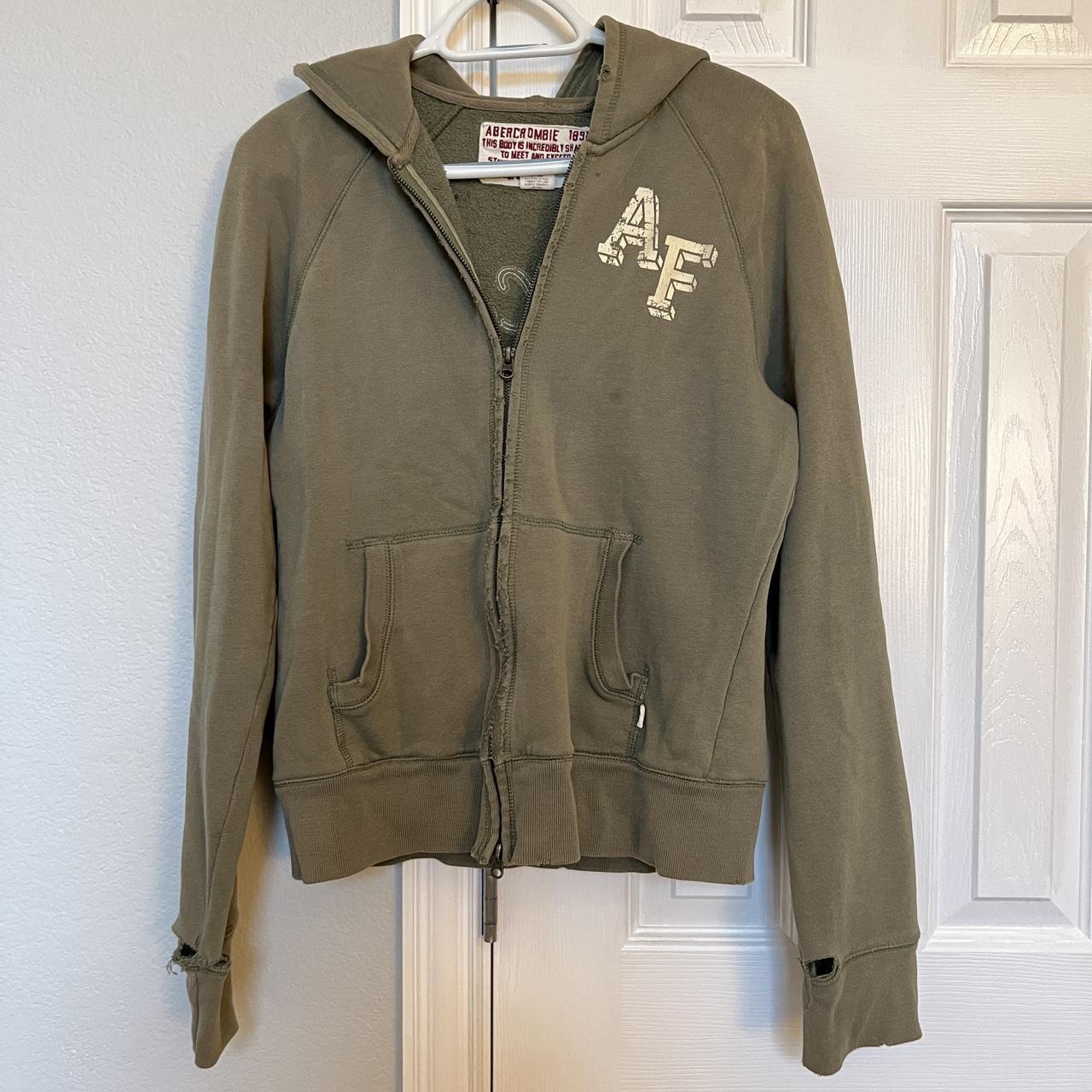 grunge unisex Abercrombie & Fitch full zip hoodie //... - Depop