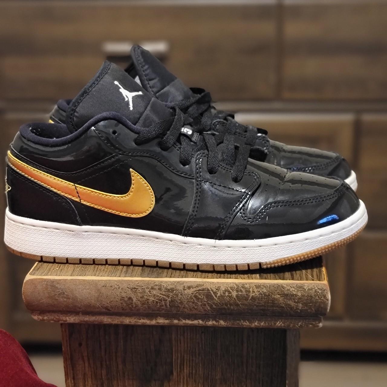 Jordan 1 Low GS Metallic Gold Pre owned size boys 6Y Depop