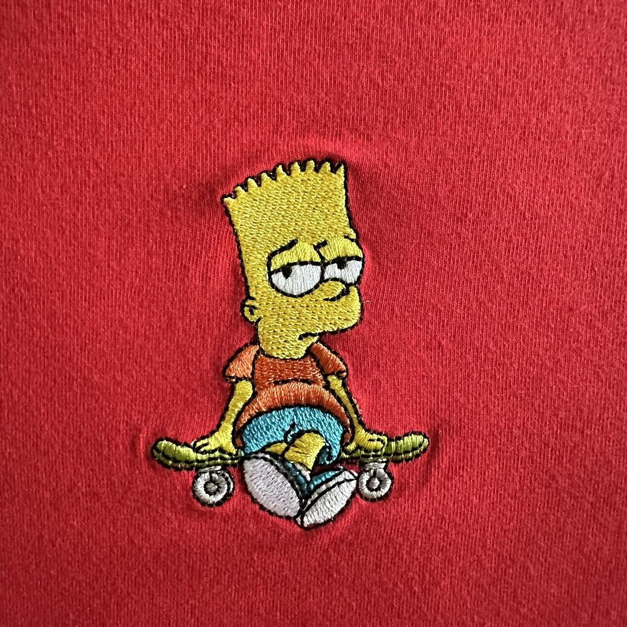 Red Bart Simpson Crop Top Baby Tee In excellent... - Depop