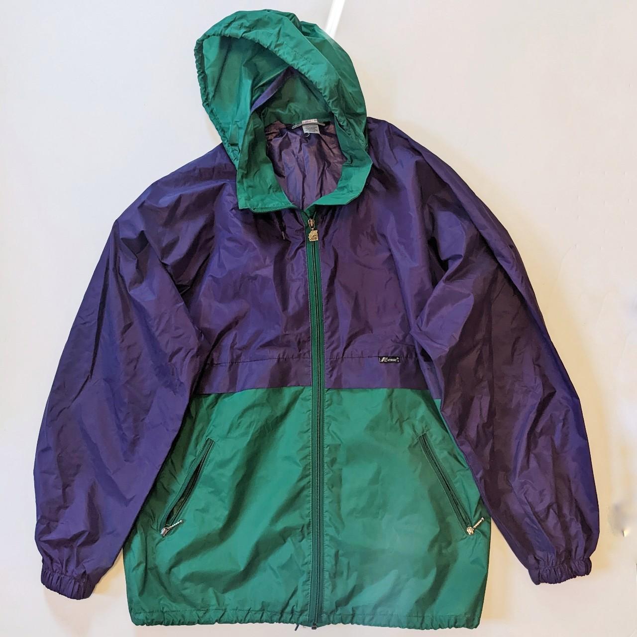 K-Way Women's Purple and Green Jacket (3)