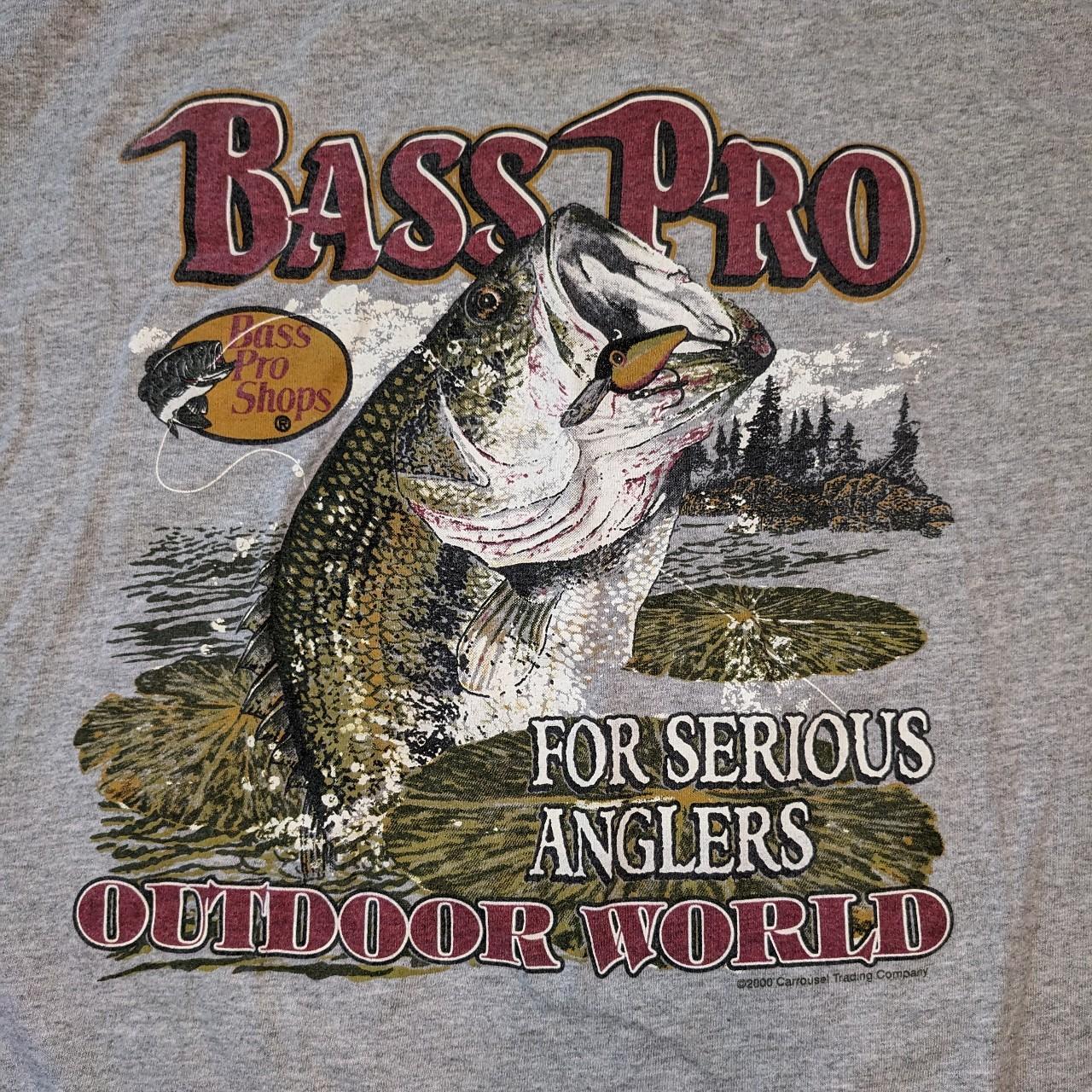 Vintage 2000s bass pro fishing tee Funny graphic - Depop