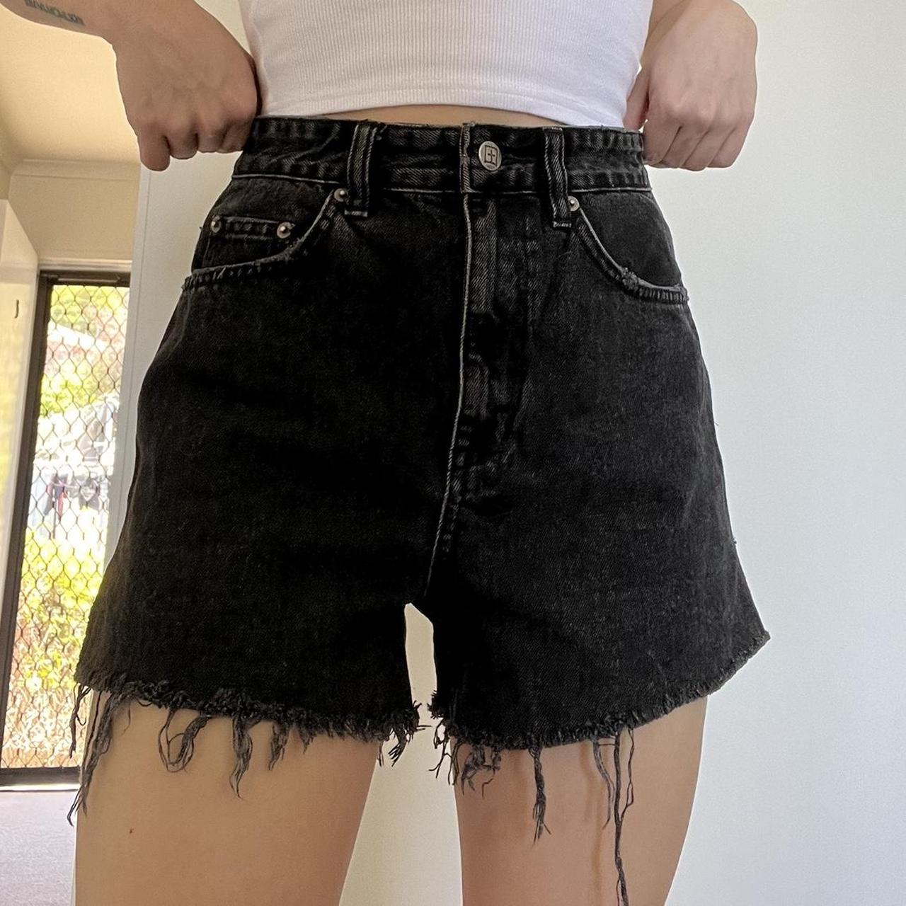 Ksubi black denim shorts have been worn a few times,... - Depop