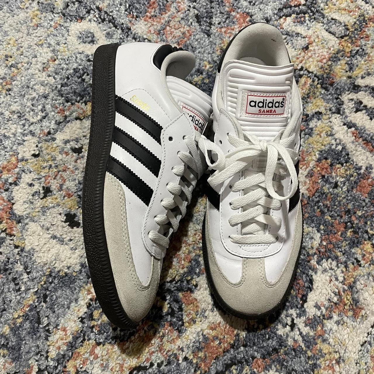 Adidas Samba Worn, has some creasing and minor... - Depop