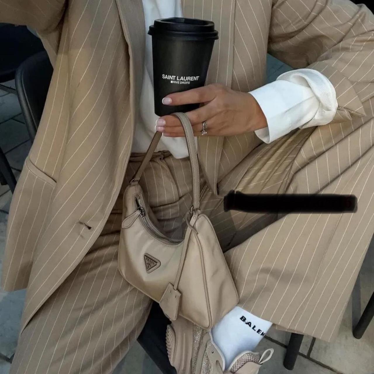 ZARA WOMAN TAUPE BROWN CAMEL STRIPED BLAZER Depop