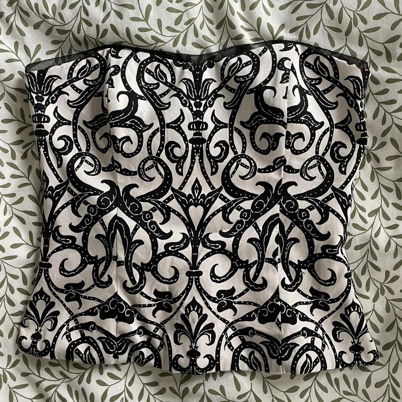 black and white corset top 💣 • by white house black - Depop
