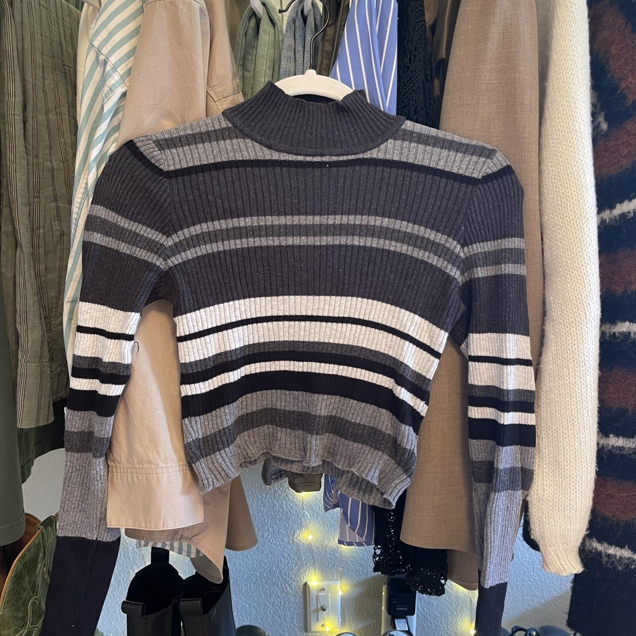 Brandy Melville stripped long sleeve mock neck! Form... - Depop