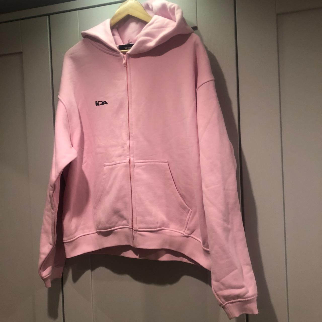 IDA Grey Zip Up Hoodie Embroidered logo on the | Depop