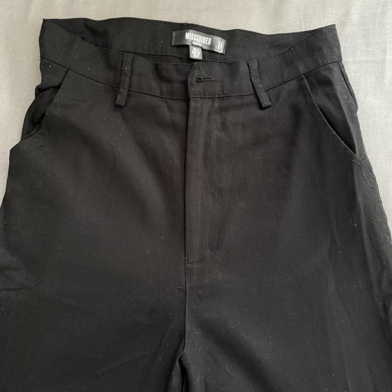 MISSGUIDED PETITE CARGOS BLACK SIZE 4 - never worn... - Depop