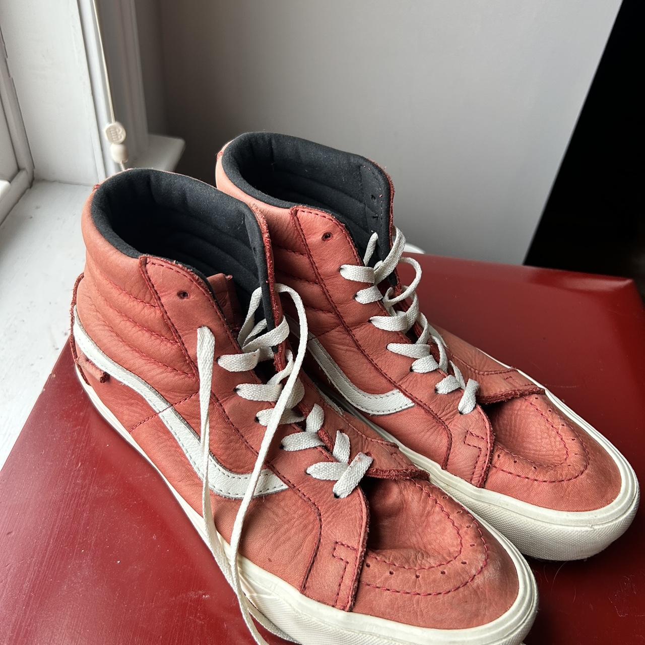 Vans Vault Lollipop Red Horween Leather Reissue Sk8 Depop