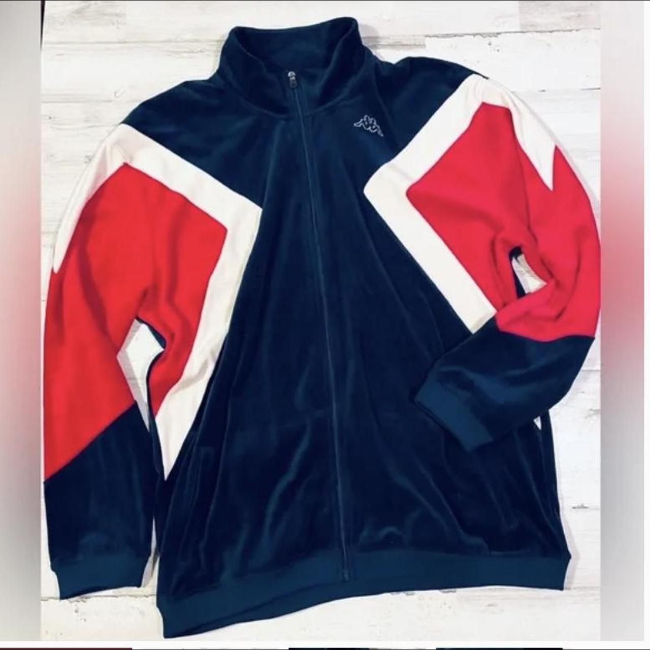 Kappa Men's Red and Navy Jacket | Depop