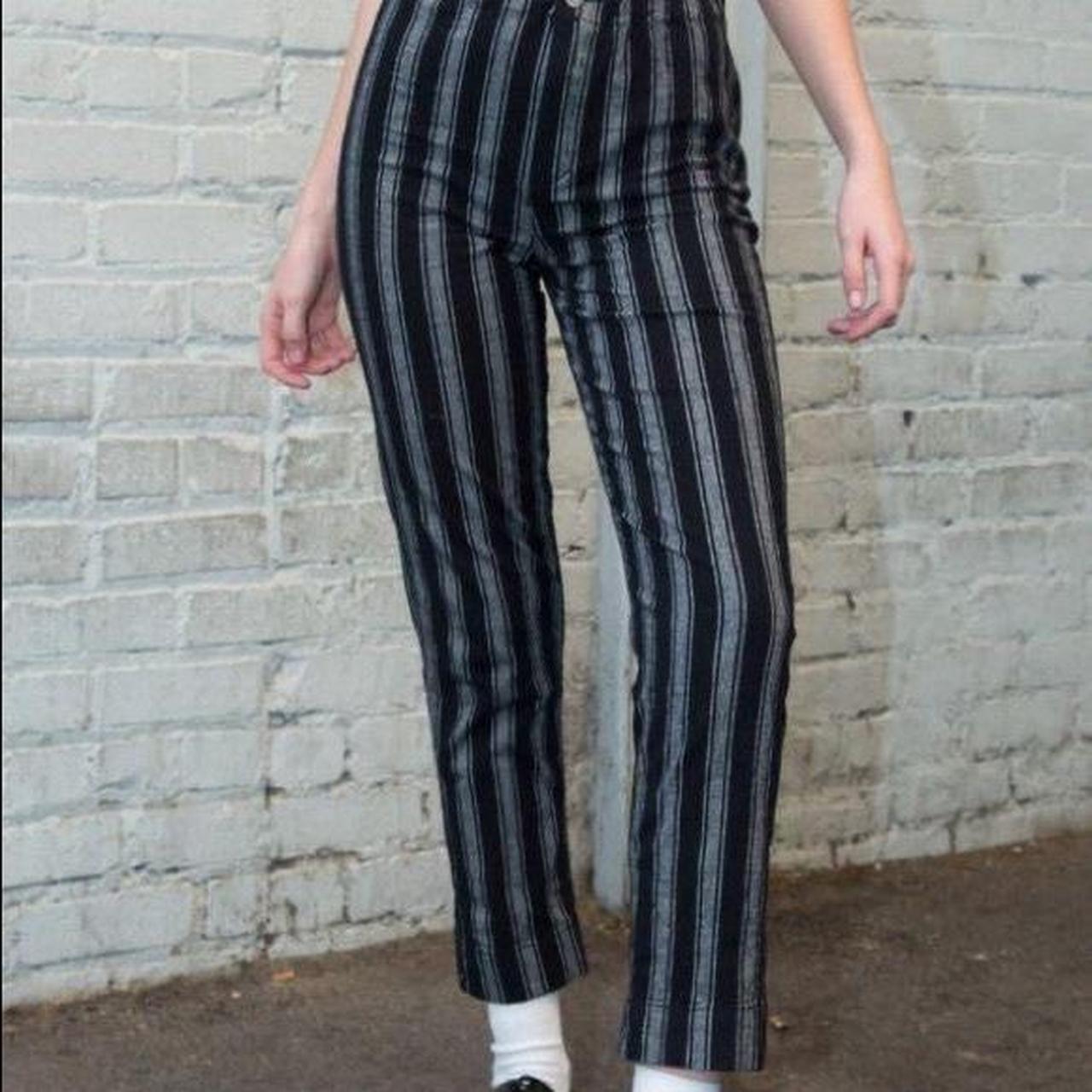 Brandy melville black hotsell and grey striped pants