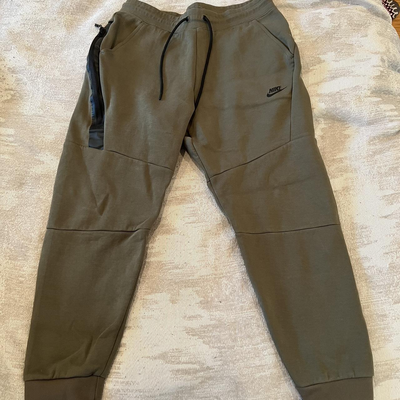 Nike olive green slim fit joggers size large (but... Depop