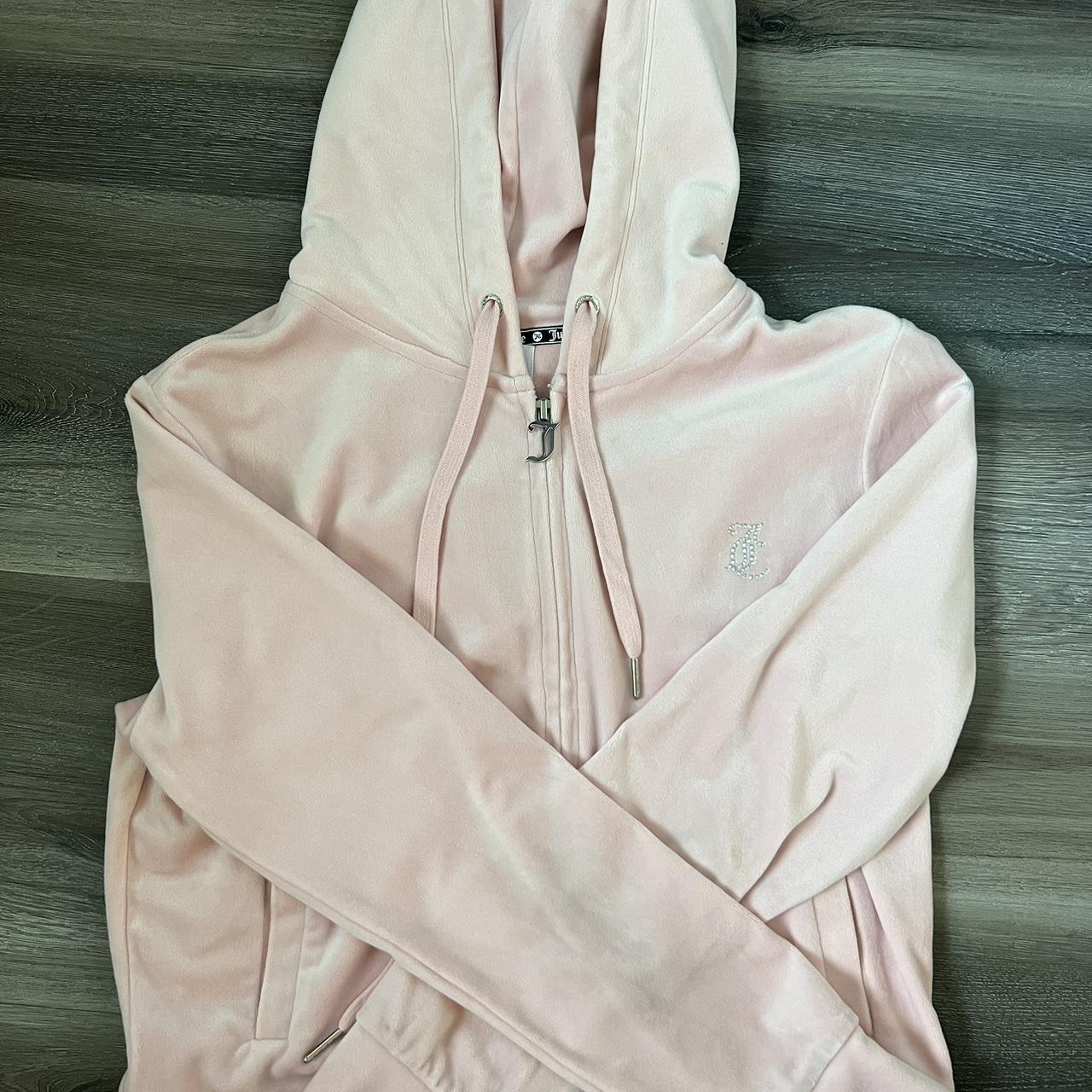 Juicy Couture velour light pink jacket!🌸💓💕💞 Soooo cute - Depop