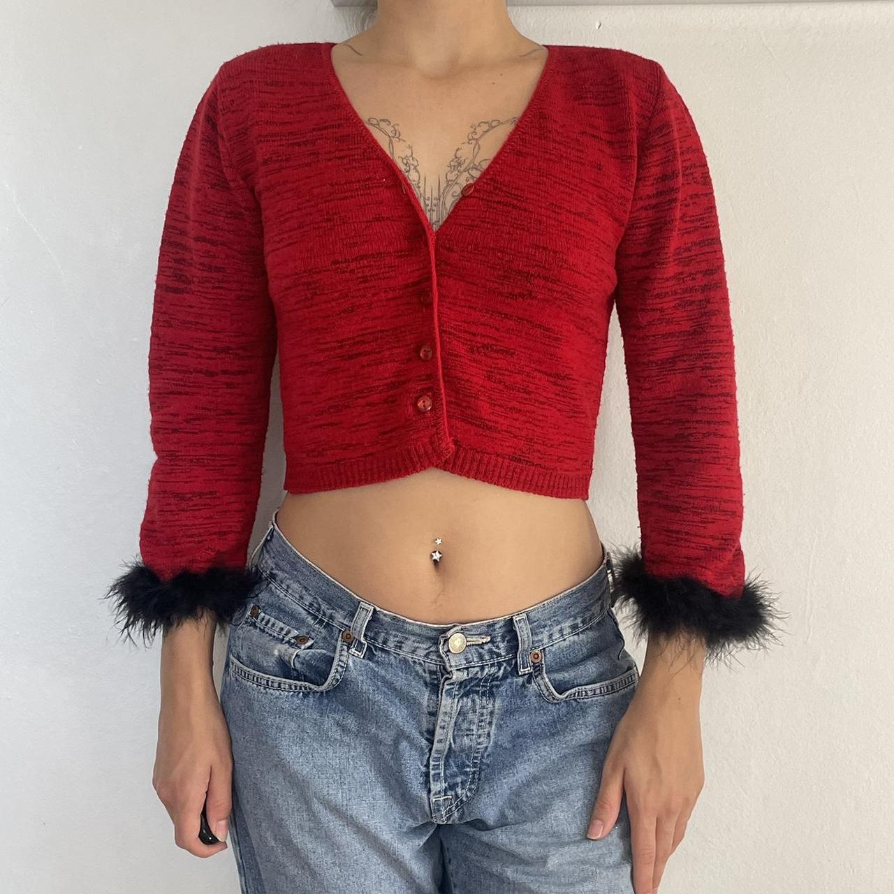 Fluff cuff top #y2k #90s #00s #Clueless #fur... - Depop